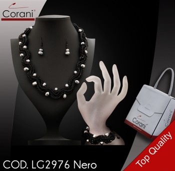 Collana CORANI cod. LG2976 nero. Prezzo al pubblico per set completo € 38,50