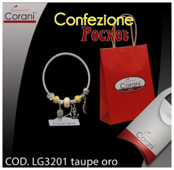 Corani cod. LG3201 taupe e oro. Prezzo al pubblico per singolo pezzo € 6,00