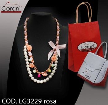 Collana CORANI cod. LG3229 rosa. Prezzo al pubblico € 10,00