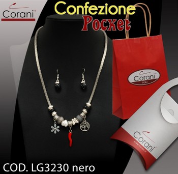 Collana CORANI cod. LG3230 nero. Prezzo al pubblico € 11,00