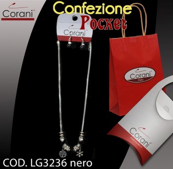 Collana CORANI cod. LG3236 nero. Prezzo al pubblico € 11,00