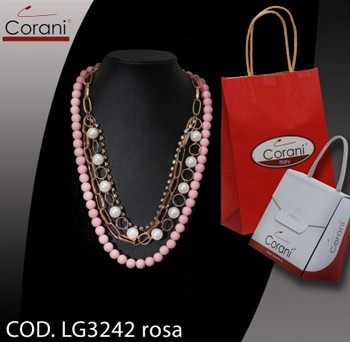 Collana CORANI cod. LG3242 rosa. Prezzo al pubblico 10,00