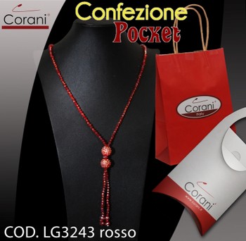 Collana CORANI cod. LG3243 rosso. Prezzo al pubblico € 11,00