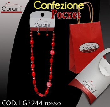 Collana CORANI cod. LG3244 rosso. Prezzo al pubblico € 11,00