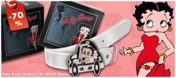 Betty Boop cintura cod. BP011 BIANCA AUTO NERA. Prezzo al pubblico € 19,50