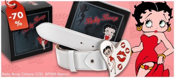 Betty Boop cintura cod. BP006 bianca cuore bianco. Prezzo al pubblico € 19,50