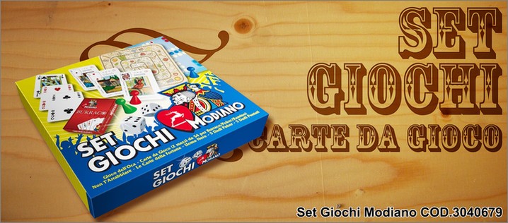 Modiano set giochi. Cod. 3040679. Prezzo al pubblico  13,50.