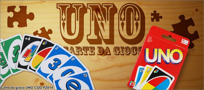 UNO Mattel cod. PZ014. Prezzo al pubblico  13,00.