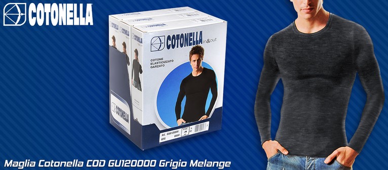 Cotonella maglia uomo - cod. GU120000 grigio melange. Prezzo al pubblico per maglia  14,05.