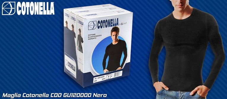 Cotonella maglia uomo - cod. GU120000 nero. Prezzo al pubblico per maglia  14,05.