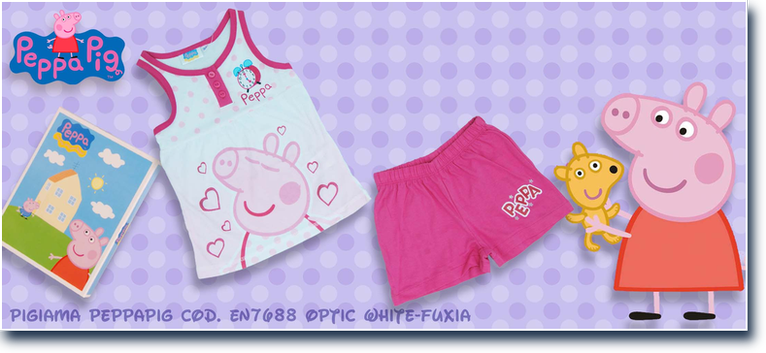 Peppa Pig cod. EN7688 Optic White Fuxia. Prezzo al pubblico  14,55.