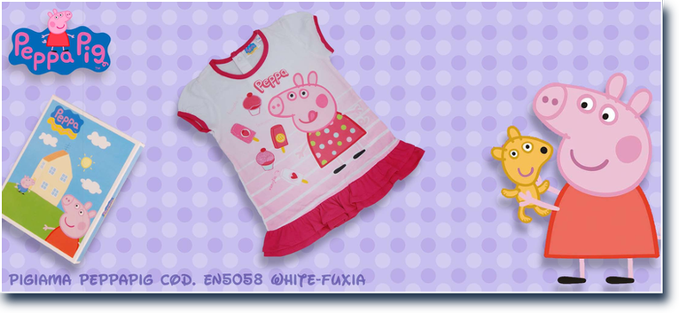 Peppa Pig cod. EN5058 White-Fuxia. Prezzo al pubblico  17,85.