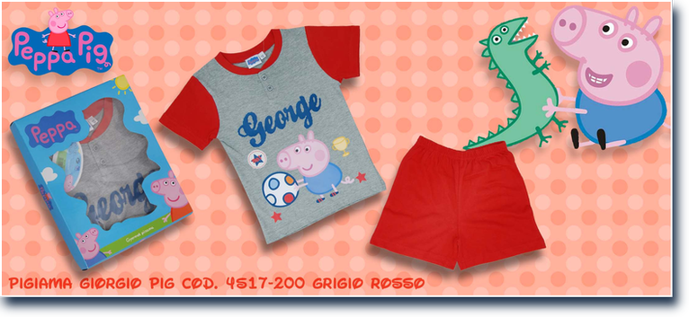 George Pig cod. 4s17-200 Grigio Rosso. Prezzo al pubblico  19,15.