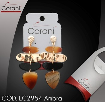 Ingrosso bigiotteria Corani cod. LG2954 Ambra. Prezzo al pubblico per singolo paio € 11,50