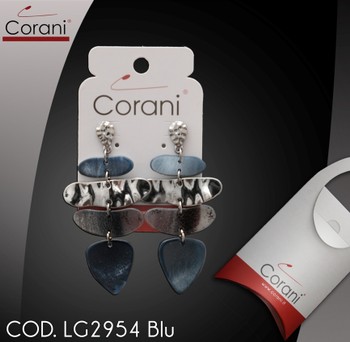 Ingrosso bigiotteria Corani cod. LG2954 Blu. Prezzo al pubblico per singolo paio € 11,50