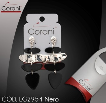 Ingrosso bigiotteria Corani cod. LG2954 Nero. Prezzo al pubblico per singolo paio € 11,50