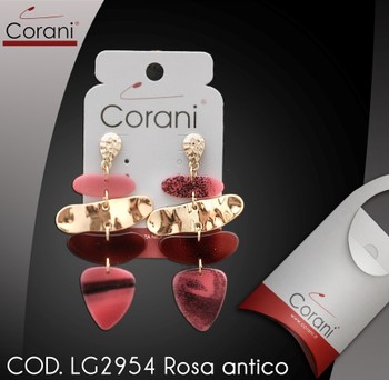 Ingrosso bigiotteria Corani cod. LG2954 Rosa antico. Prezzo al pubblico per singolo paio € 11,50