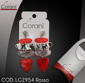 Ingrosso bigiotteria Corani cod. LG2954 Rosso. Prezzo al pubblico per singolo paio € 11,50