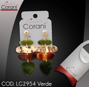 Ingrosso bigiotteria Corani cod. LG2954 Verde. Prezzo al pubblico per singolo paio € 11,50