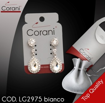 Ingrosso bigiotteria Corani cod. LG2975 bianco. Prezzo al pubblico per singolo paio € 19,50
