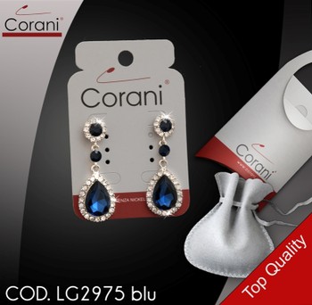 Ingrosso bigiotteria Corani cod. LG2975 blu. Prezzo al pubblico per singolo paio € 19,50