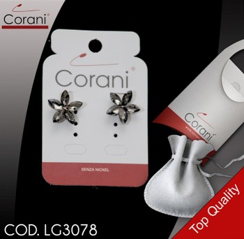 Ingrosso bigiotteria Corani cod. LG3078 nero. Prezzo al pubblico per singolo paio € 19,50