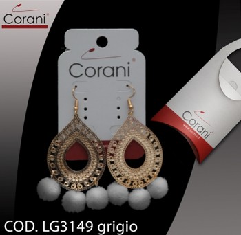 Ingrosso bigiotteria Corani cod. LG3149 grigio. Prezzo al pubblico per singolo paio € 9,00