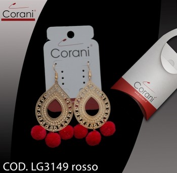 Ingrosso bigiotteria Corani cod. LG3149 rosso. Prezzo al pubblico per singolo paio € 9,00