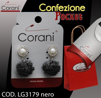 Ingrosso bigiotteria Corani cod. LG3179 nero. Prezzo al pubblico € 4,50