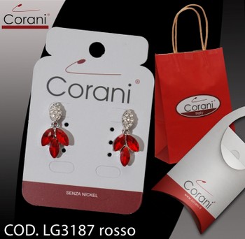 Ingrosso bigiotteria Corani cod. LG3187 rosso. Prezzo al pubblico € 4,50