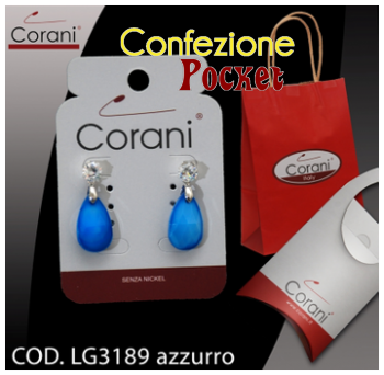 Ingrosso bigiotteria Corani cod. LG3189 azzurro. Prezzo al pubblico € 4,50