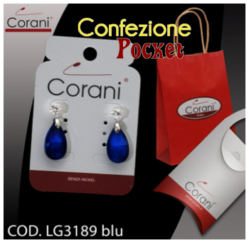 Ingrosso bigiotteria Corani cod. LG3189 blu. Prezzo al pubblico € 4,50