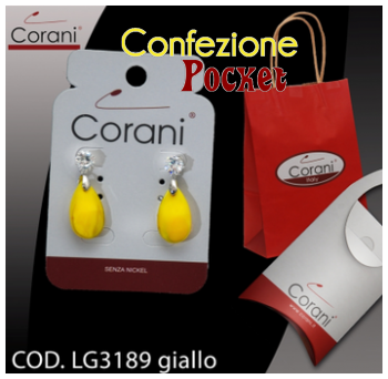 Ingrosso bigiotteria Corani cod. LG3189 giallo. Prezzo al pubblico € 4,50