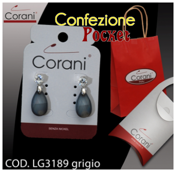 Ingrosso bigiotteria Corani cod. LG3189 grigio. Prezzo al pubblico € 4,50