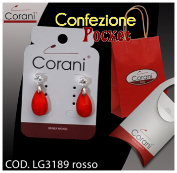 Ingrosso bigiotteria Corani cod. LG3189 rosso. Prezzo al pubblico € 4,50