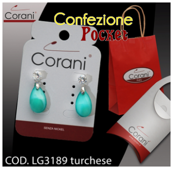 Ingrosso bigiotteria Corani cod. LG3189 turchese. Prezzo al pubblico € 4,50