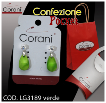 Ingrosso bigiotteria Corani cod. LG3189 verde. Prezzo al pubblico € 4,50