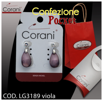 Ingrosso bigiotteria Corani cod. LG3189 viola. Prezzo al pubblico € 4,50