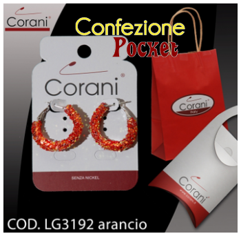 Ingrosso bigiotteria Corani cod. LG3192  arancio. Prezzo al pubblico € 4,50