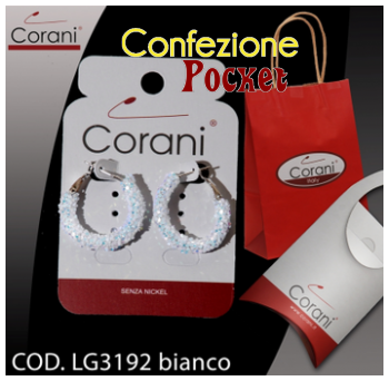 Ingrosso bigiotteria Corani cod. LG3192  bianco. Prezzo al pubblico € 4,50