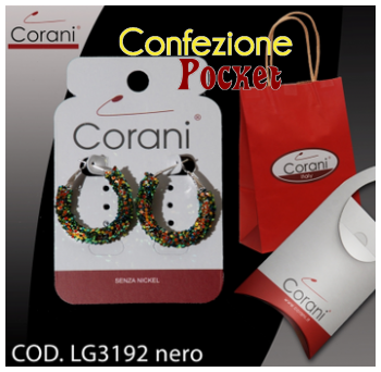 Ingrosso bigiotteria Corani cod. LG3192  nero. Prezzo al pubblico € 4,50