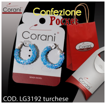Ingrosso bigiotteria Corani cod. LG3192  turchese. Prezzo al pubblico € 4,50