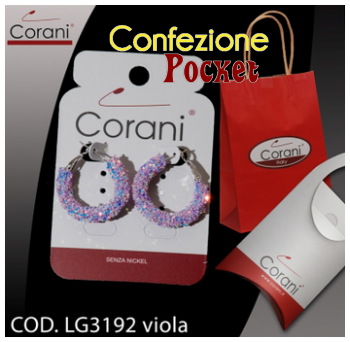 Ingrosso bigiotteria Corani cod. LG3192  viola. Prezzo al pubblico € 4,50