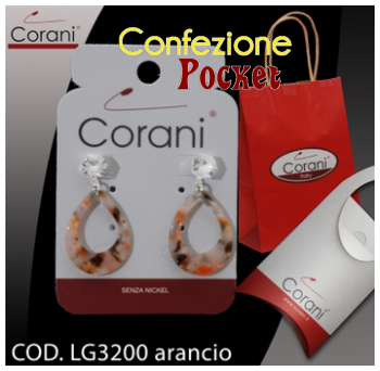 Ingrosso bigiotteria Corani cod. LG3200  arancio. Prezzo al pubblico € 4,50