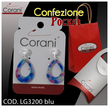 Ingrosso bigiotteria Corani cod. LG3200  blu. Prezzo al pubblico € 4,50