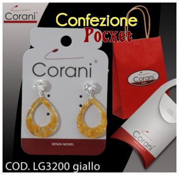 Ingrosso bigiotteria Corani cod. LG3200 giallo. Prezzo al pubblico € 4,50