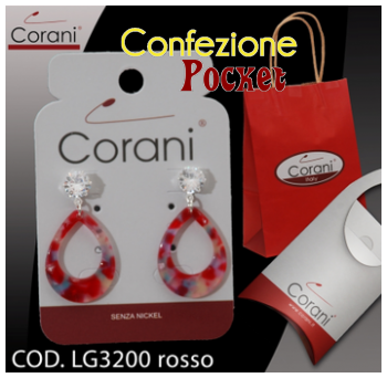 Ingrosso bigiotteria Corani cod. LG3200 rosso. Prezzo al pubblico € 4,50